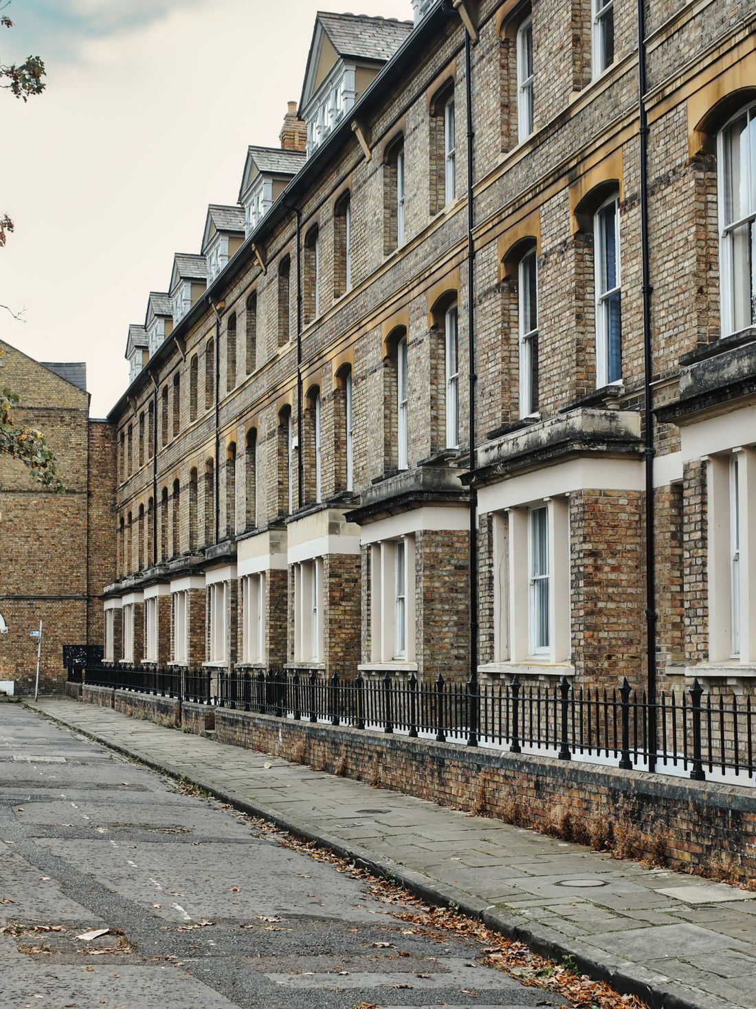 Row of British terraced houses