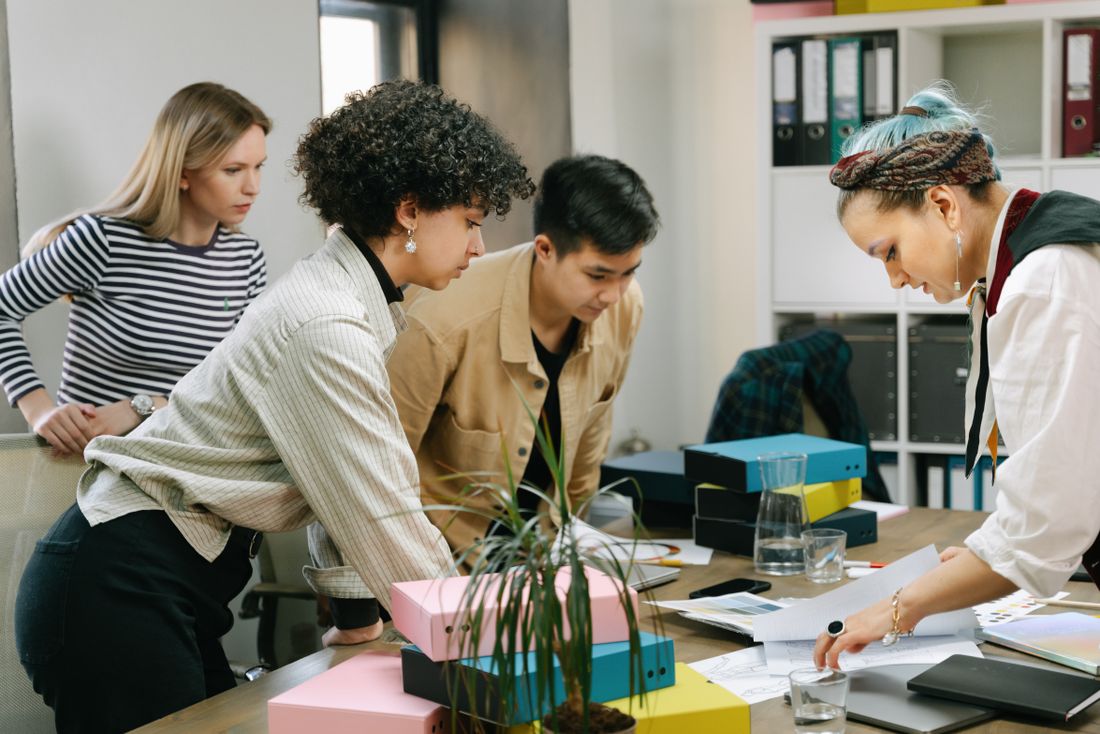 A small business team at work